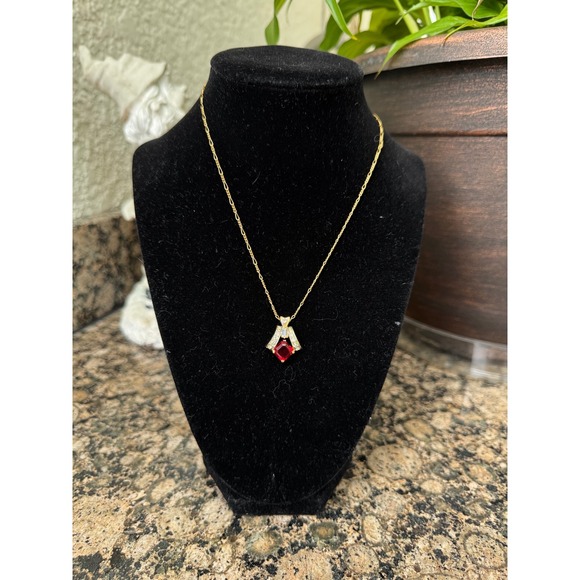 Vintage Nina Ricci Gold Tone Rhinestone Pendant Necklace designer Jewelry Y2K - Picture 8 of 9